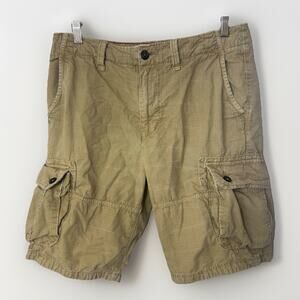 Y2K American Eagle Shorts Ripstop Longboard 11” Cargo Khaki Preppy Gorpcore 32